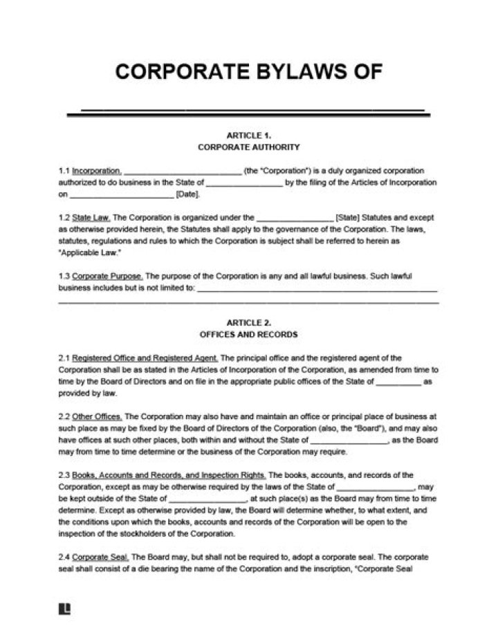 Are bylaws required for a corporation