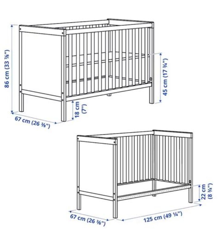 Are Ikea cots standard size