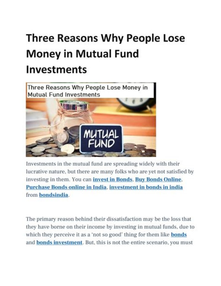 Can a mutual fund lose money