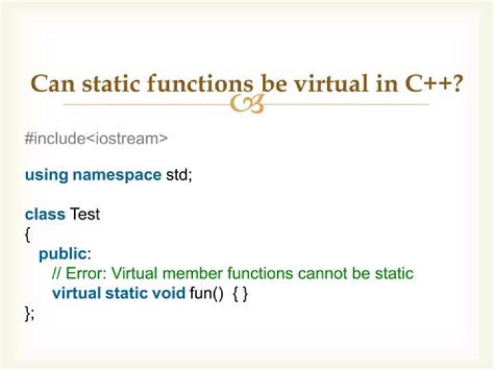 Can virtual function static