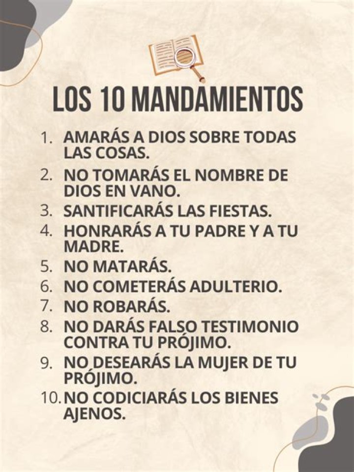 ¿Cuáles los 10 mandamientos