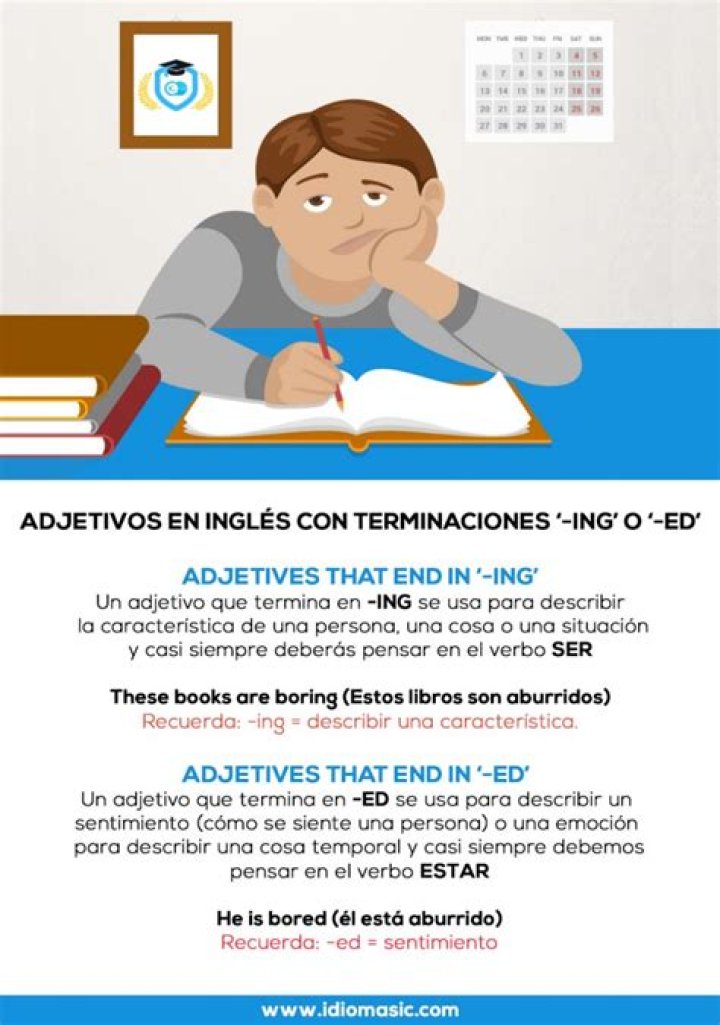 ¿Cuándo se usa el ING y el ED en inglés