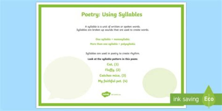 Do syllables matter in poetry