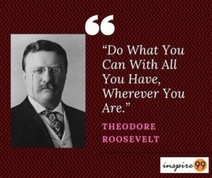 Do what you can with all you have wherever you are Theodore Roosevelt