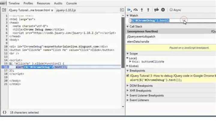 How do I debug jquery in Chrome