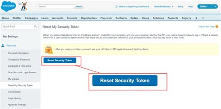 How do I get my Salesforce security token