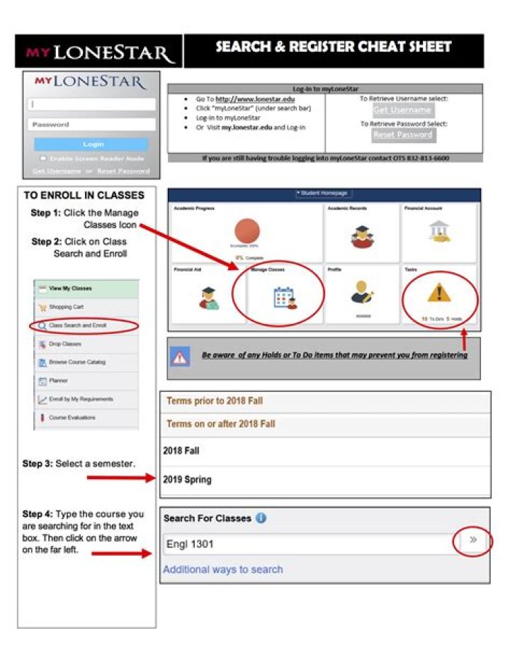 How do I register for Lonestar online classes