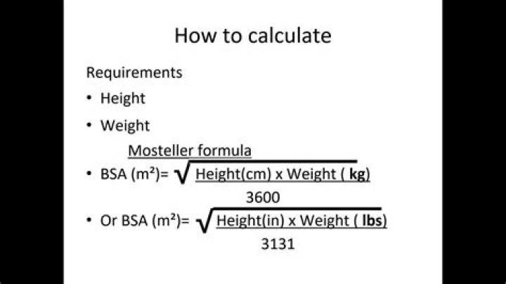 How do you calculate BSA Mosteller