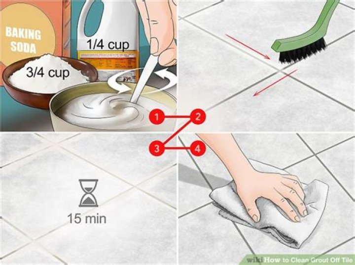 How do you clean grout off tile with vinegar