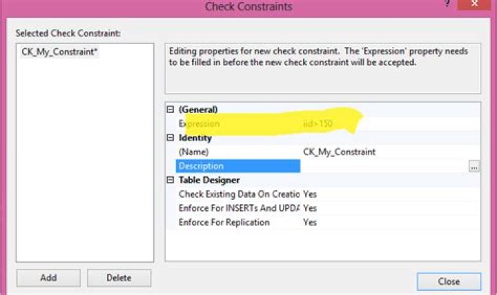 How do you write a check constraint in SQL