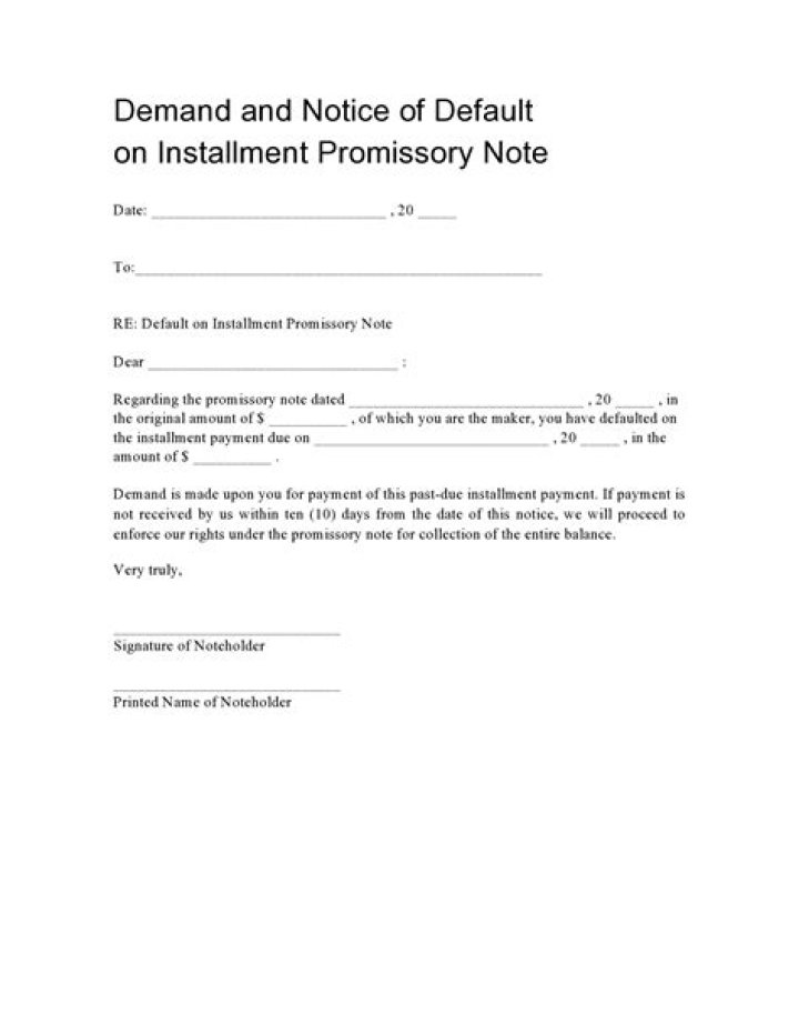 How do you write a notice of default