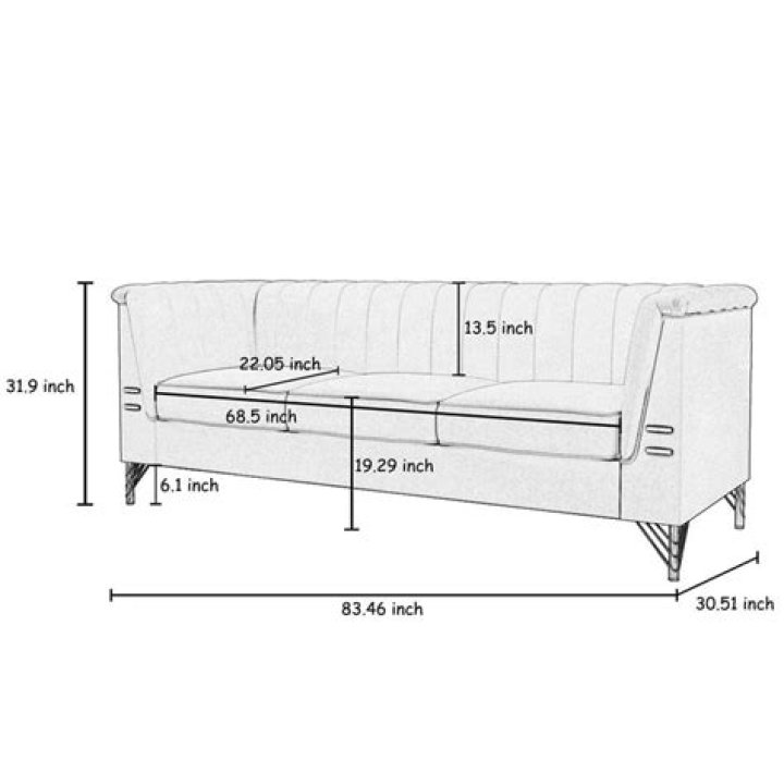 How long is the average 3 seater sofa