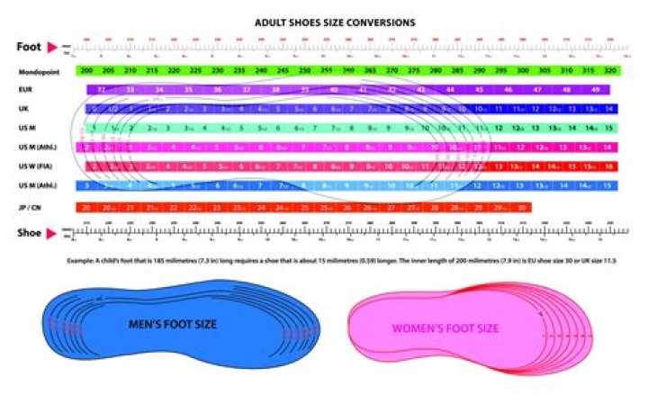 How many MM is a size 11 shoe