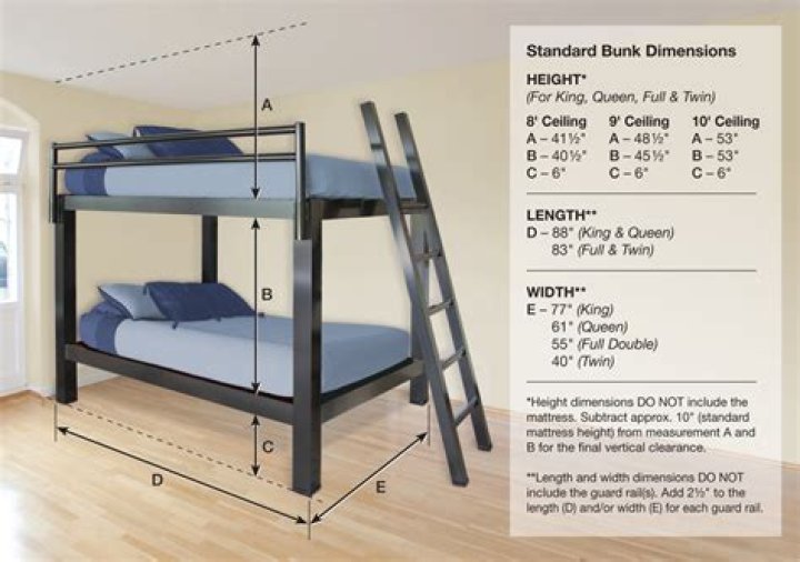 How tall are low bunk beds