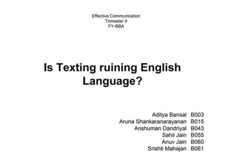 Is texting ruining language