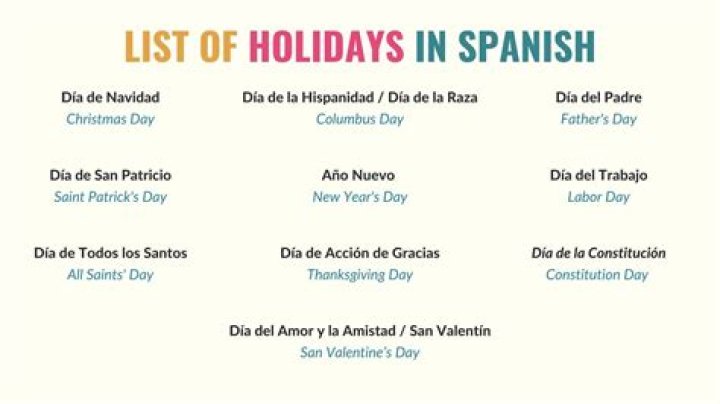 What are 5 Spanish holidays