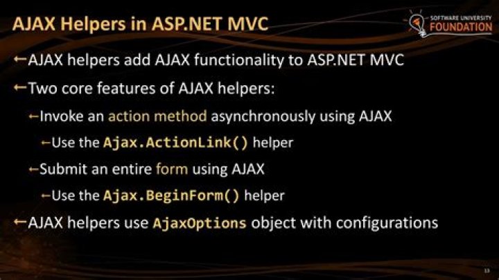 What are Ajax helpers in MVC