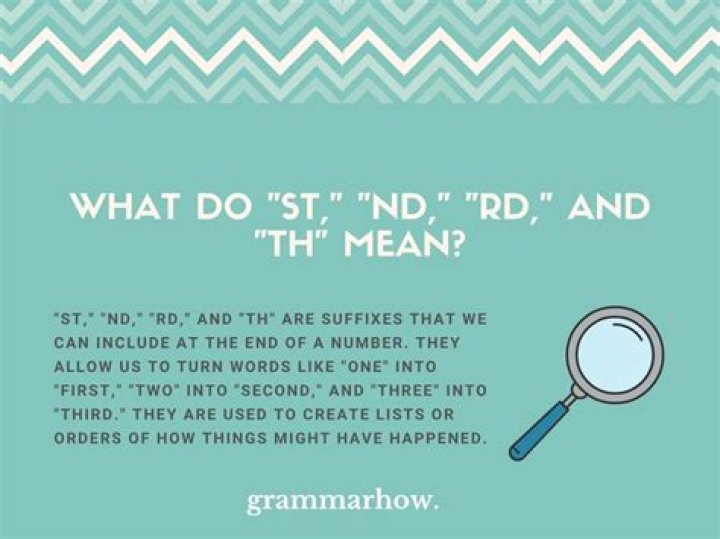 What are St nd rd th called
