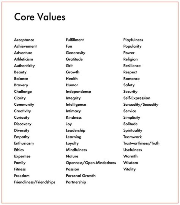 What are the 3 core values