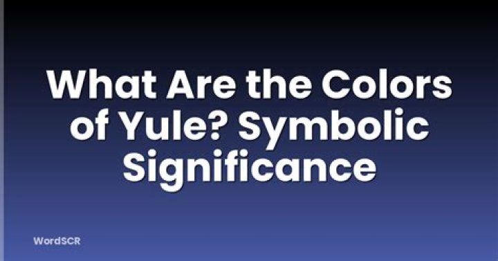 What are the colors of Yule