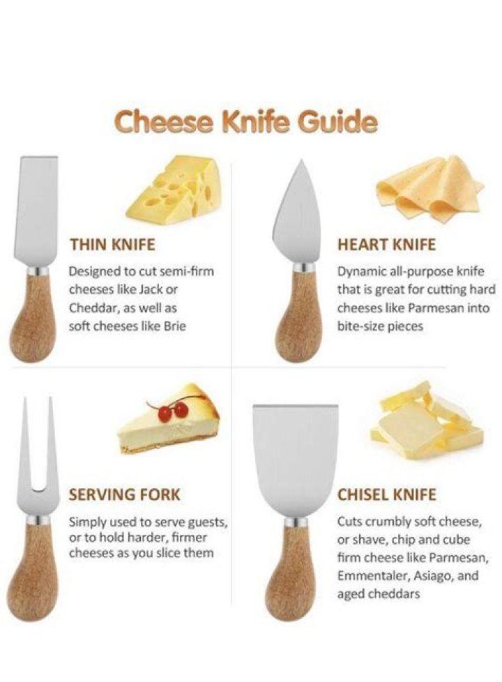 What are the different shaped cheese knives for