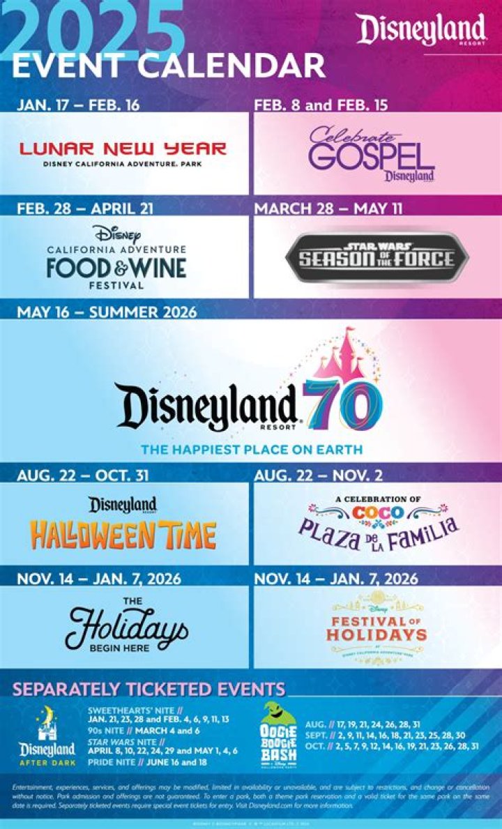 What are the hours for Disneyland in December