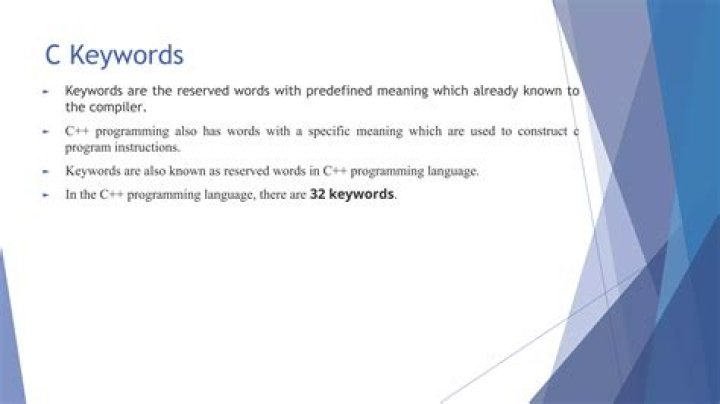 What are the keywords in C