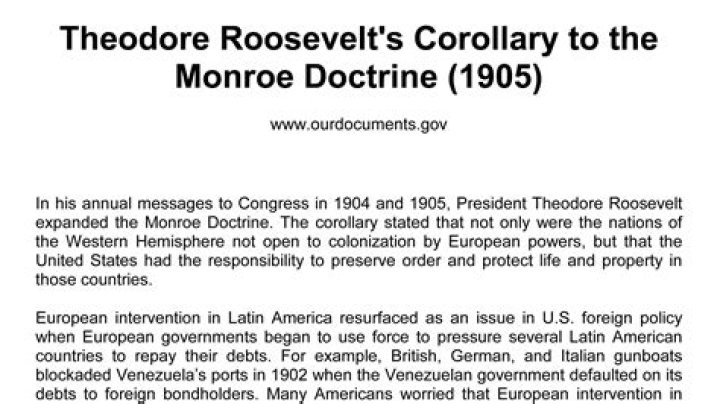 What are the main ideas of the Roosevelt Corollary