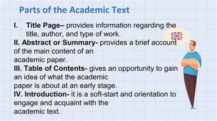 What are the parts of academic text