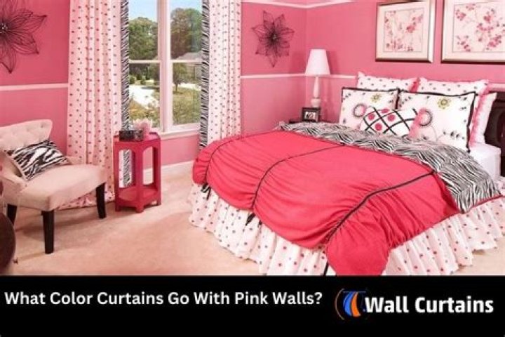 What color curtains pink walls
