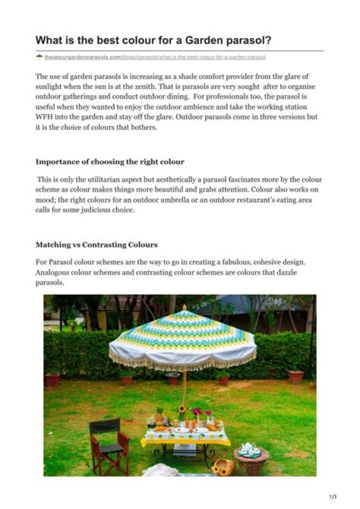 What Colour parasol is best