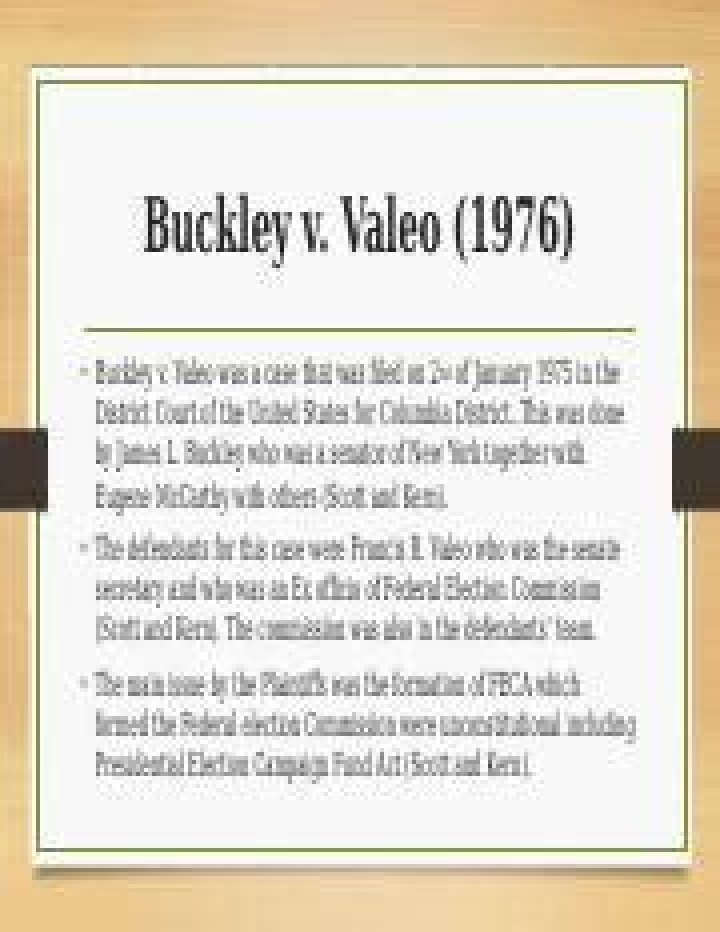 What did Buckley v Valeo do