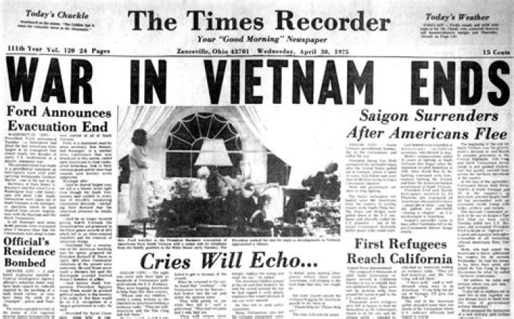 What did the US do in 1975 during the Vietnam War