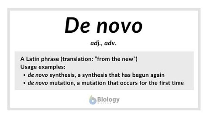What does de novo mean in medical terms