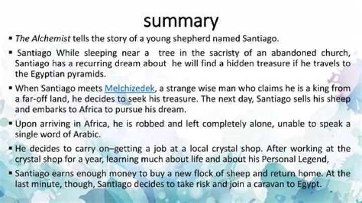What does Santiago learn in the Alchemist