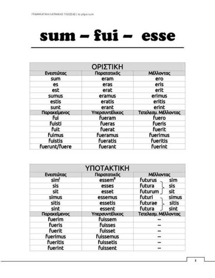 What does sum esse Fui mean