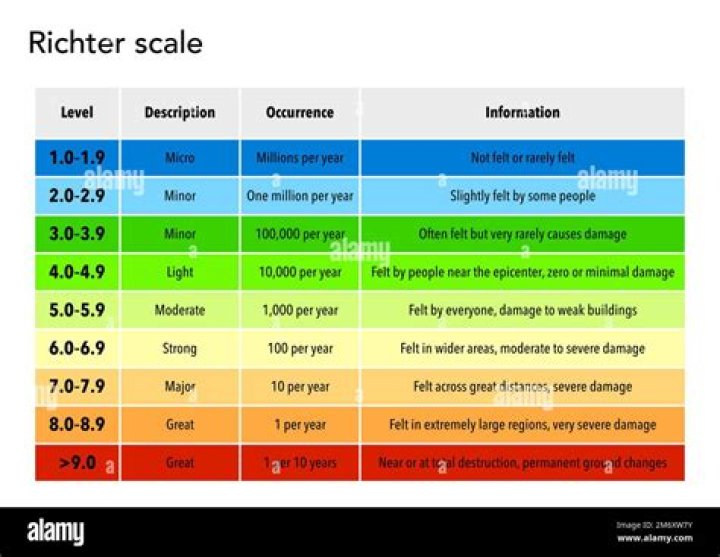 What does the Richter scale look like