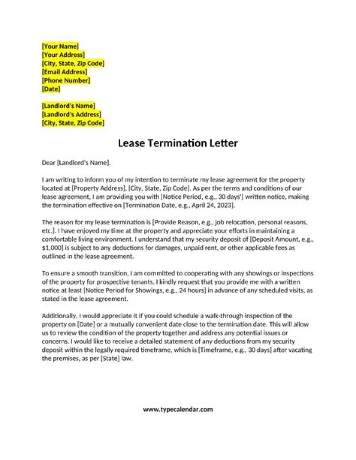 What happens if a lease is terminated