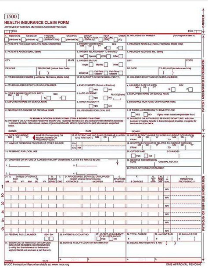 What is a CMS 1500 claim form used for