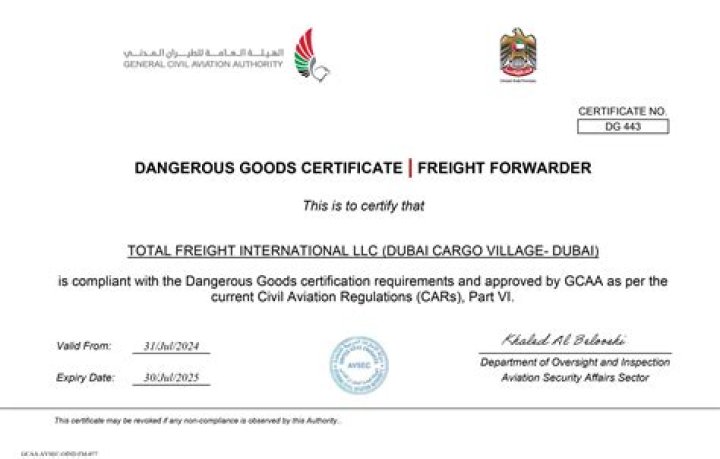 What is a DG certification