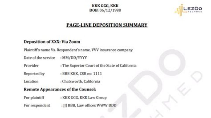 What is a page line summary