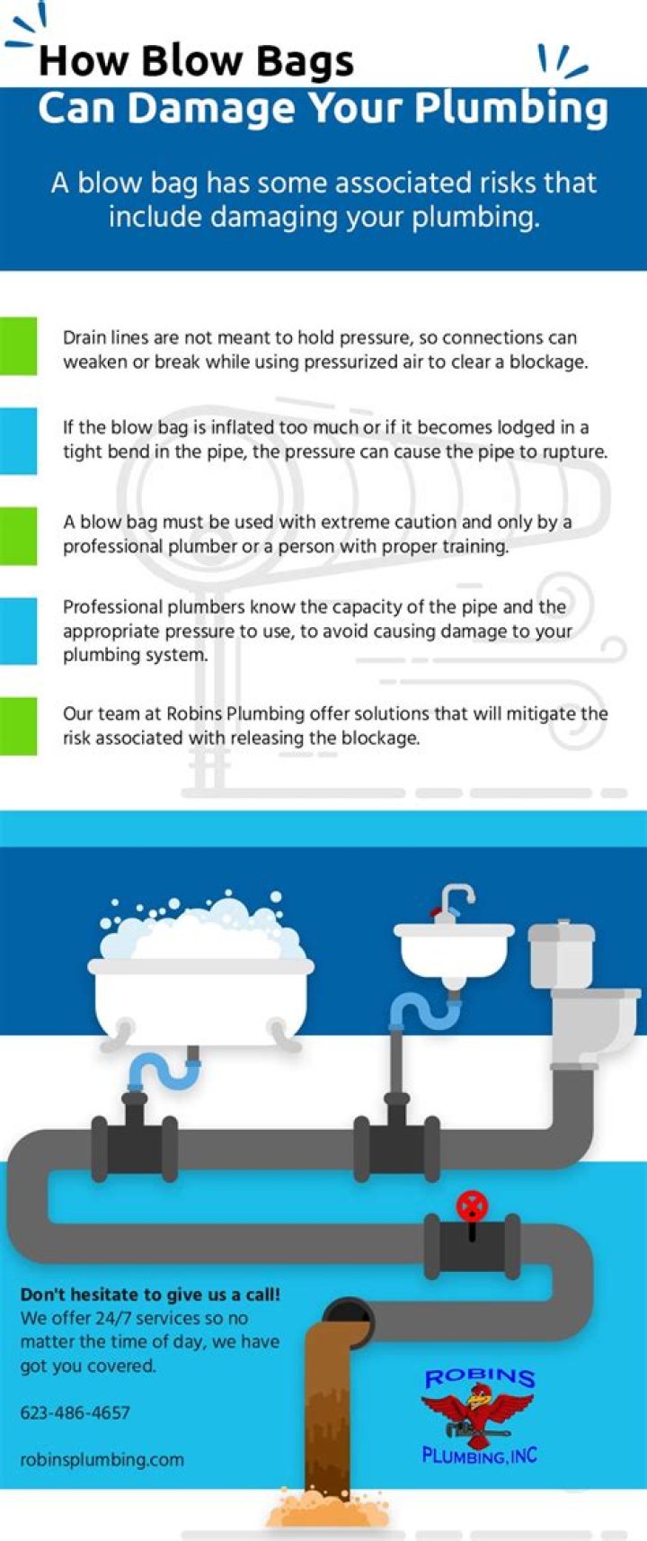 What is a plumbing blow bag