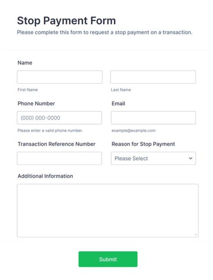 What is a stop payment form