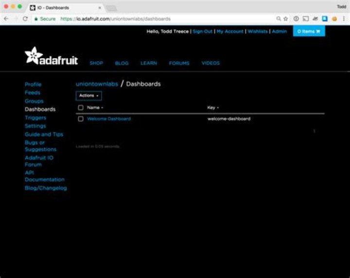 What is adafruit dashboard