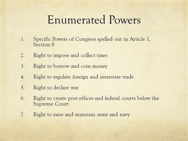 What is an example of enumerated powers