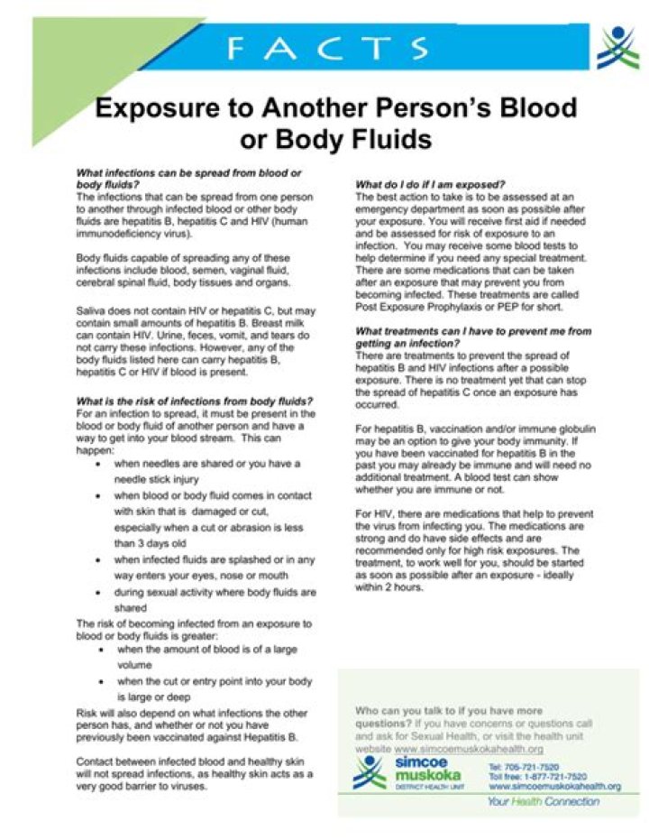What is body fluid exposure