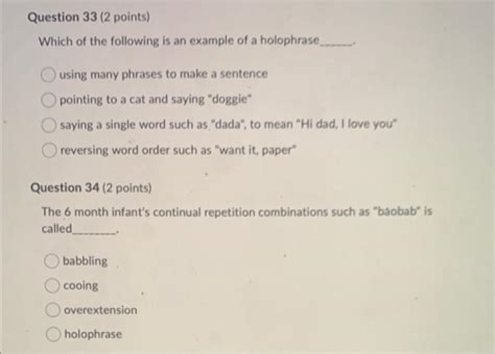 What is Holophrase quizlet