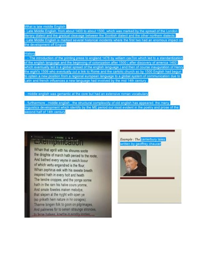 What is late Middle English
