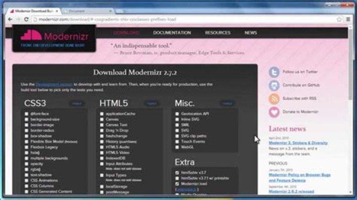 What is modernizr custom JS