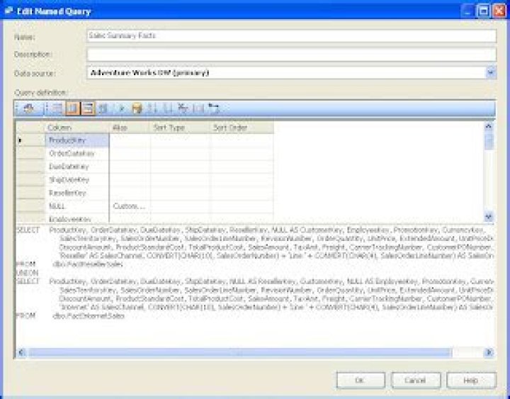 What is named query in SSAS